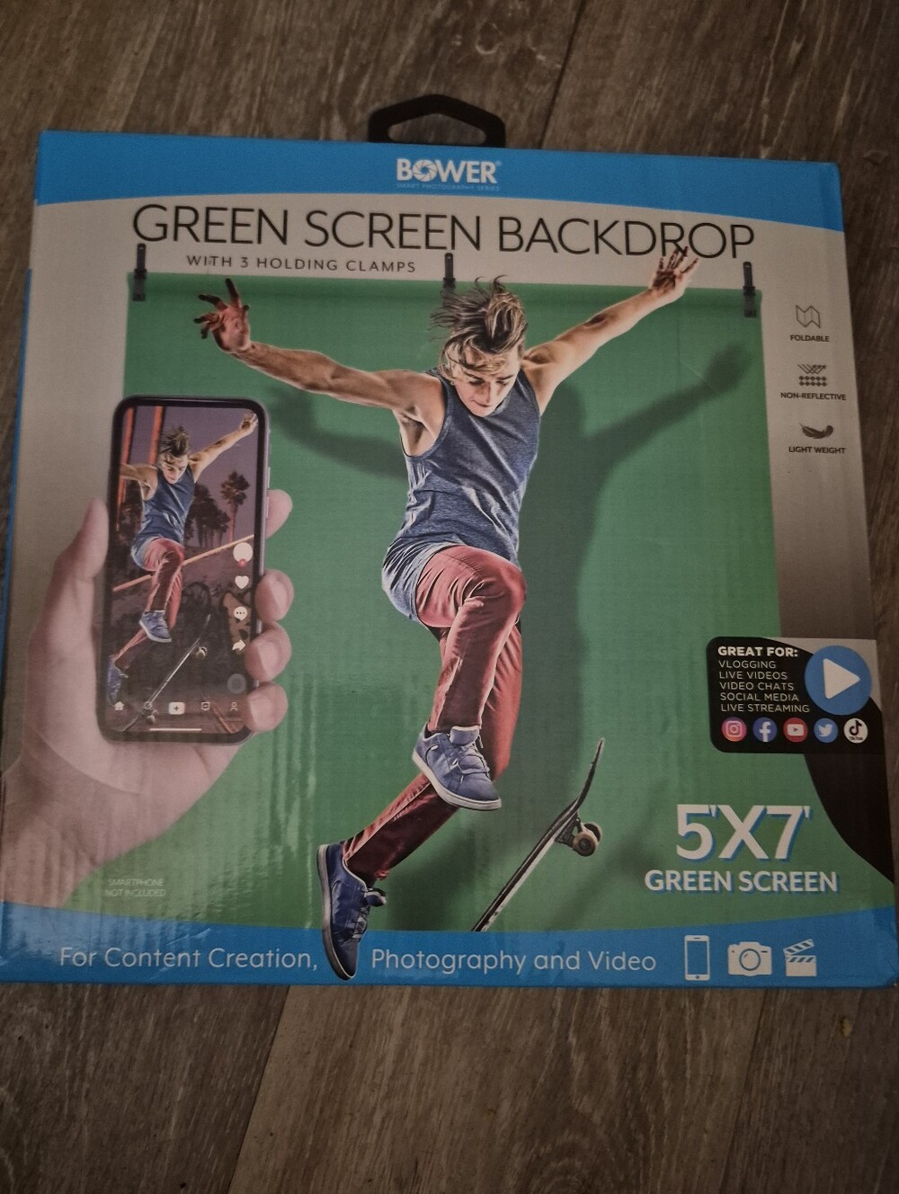Bower 5'x7' Green Screen Backdrop